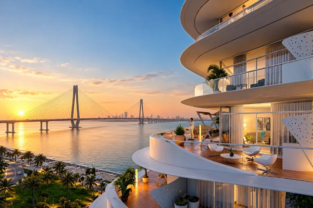 Embassy Citadel Worli deck with Bandra–Worli Sea Link view